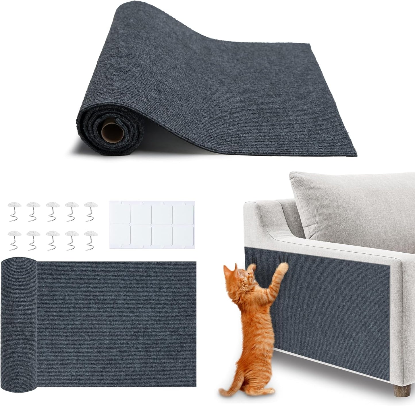 Corrugated Cardboard Cat Scratcher Refill Pads, Lounger, and Fun Interactive Scratching Boards, Claw Safe, Durable, Natural Recycled Materials, Supports Active Play - Lounger I