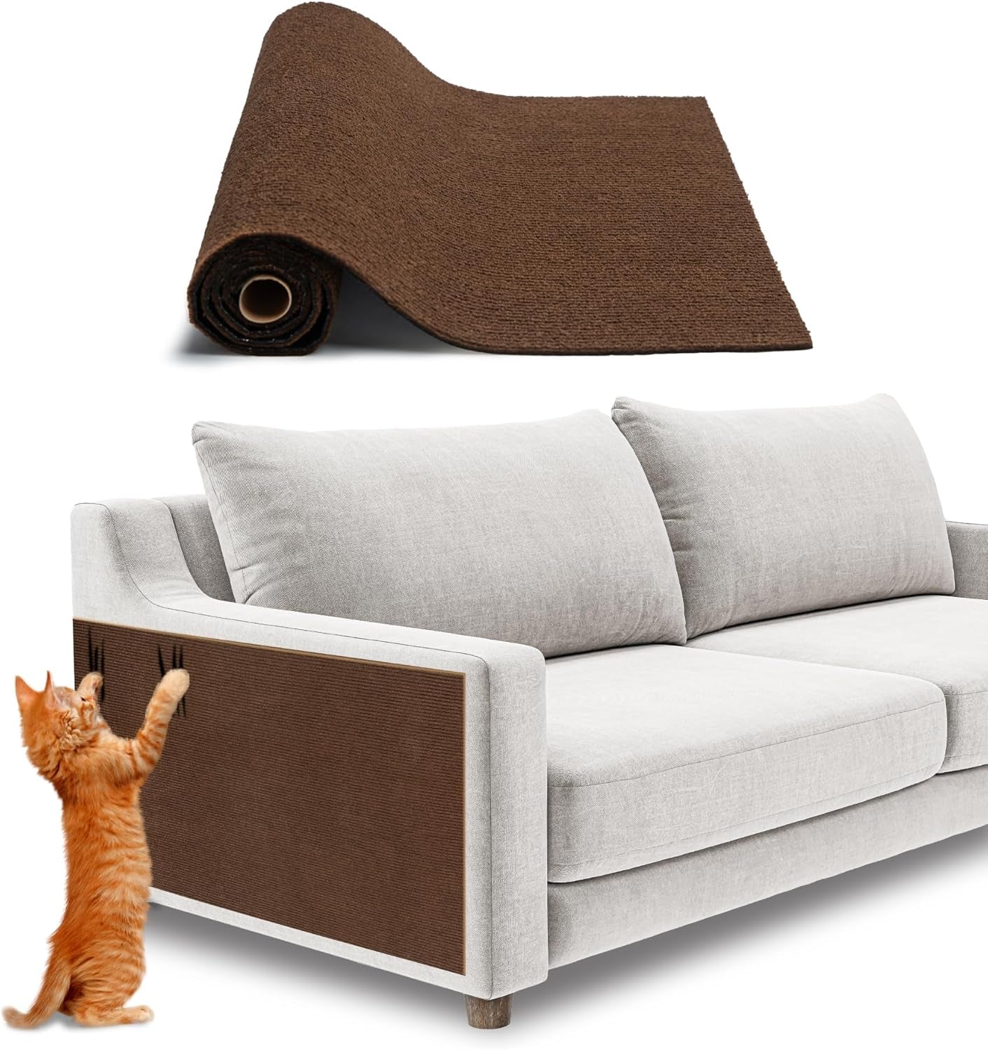 Corrugated Cardboard Cat Scratcher Refill Pads, Lounger, and Fun Interactive Scratching Boards, Claw Safe, Durable, Natural Recycled Materials, Supports Active Play - Lounger I